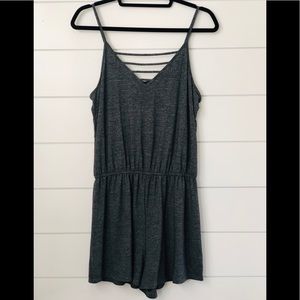 NWOT Gray Romper With Adjustable Straps